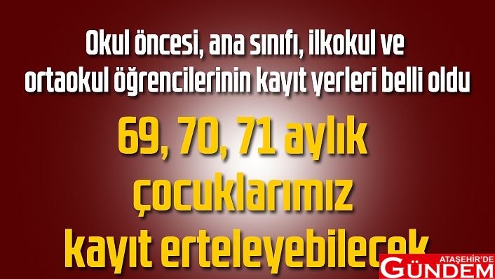 2020-2021 EĞİTİM ÖĞRETİM KAYIT YERLERİ BELİRLENDİ ATAŞEHİRDE GÜNDEM 2020-2021
